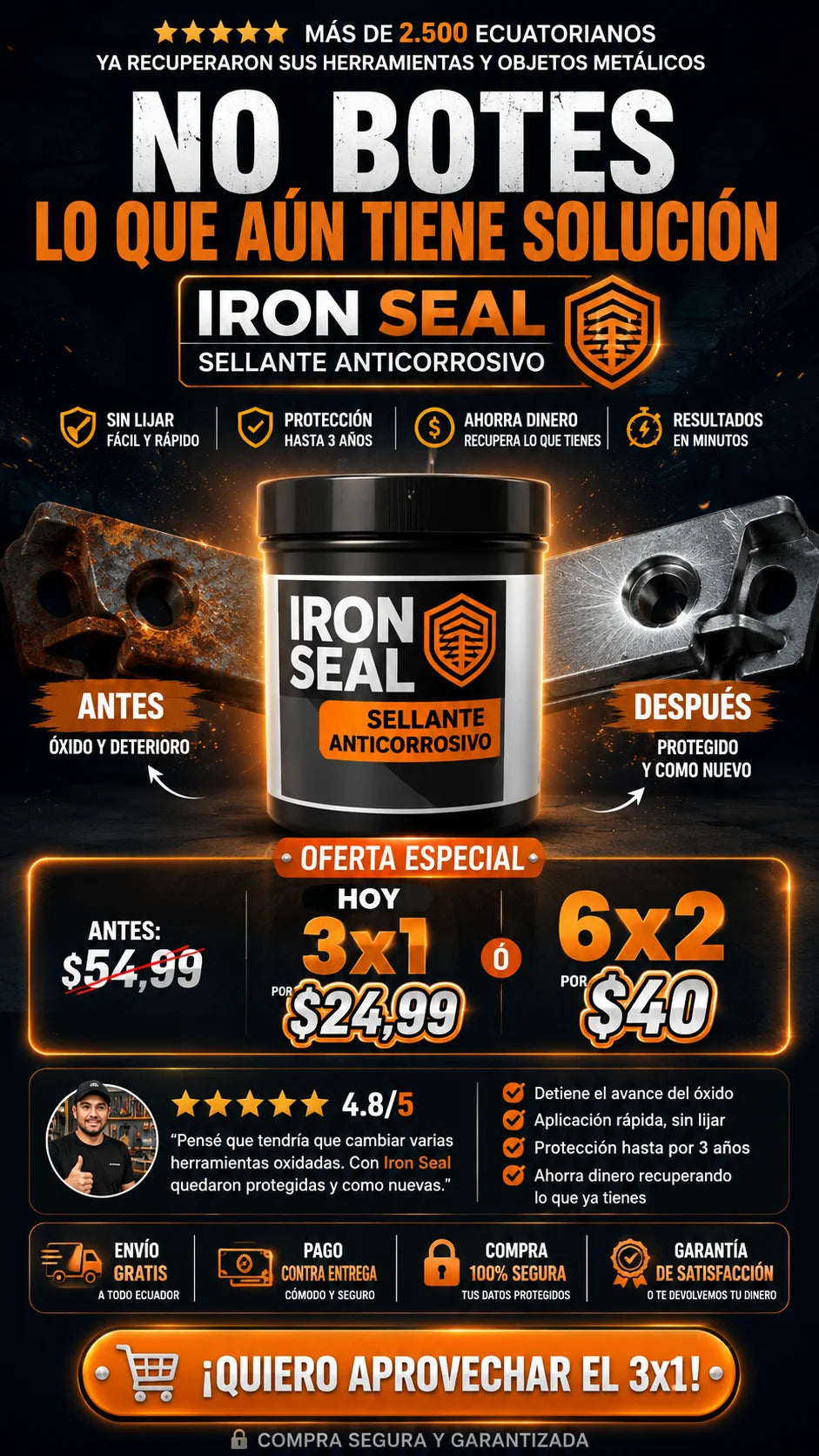 Oferta Especial: 3x1 Iron Seal | Sellante Anticorrosivo