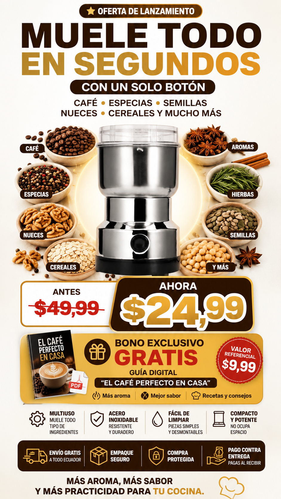 Oferta Especial: Molinillo Eléctrico Multiuso