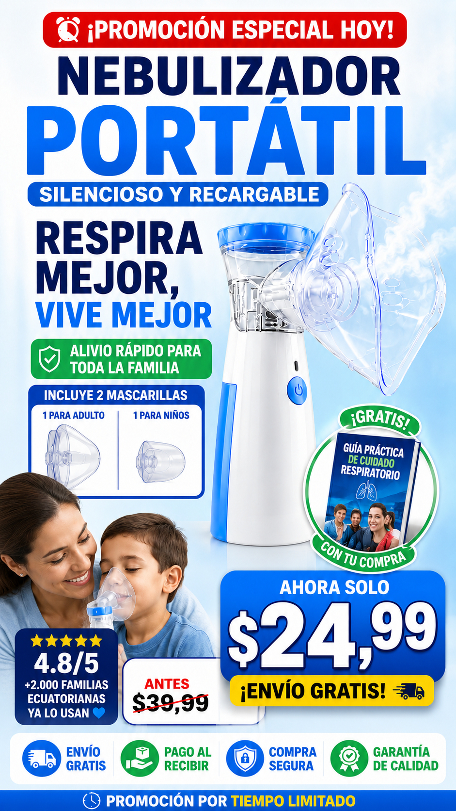 Nebulizador Portatil + GUIA